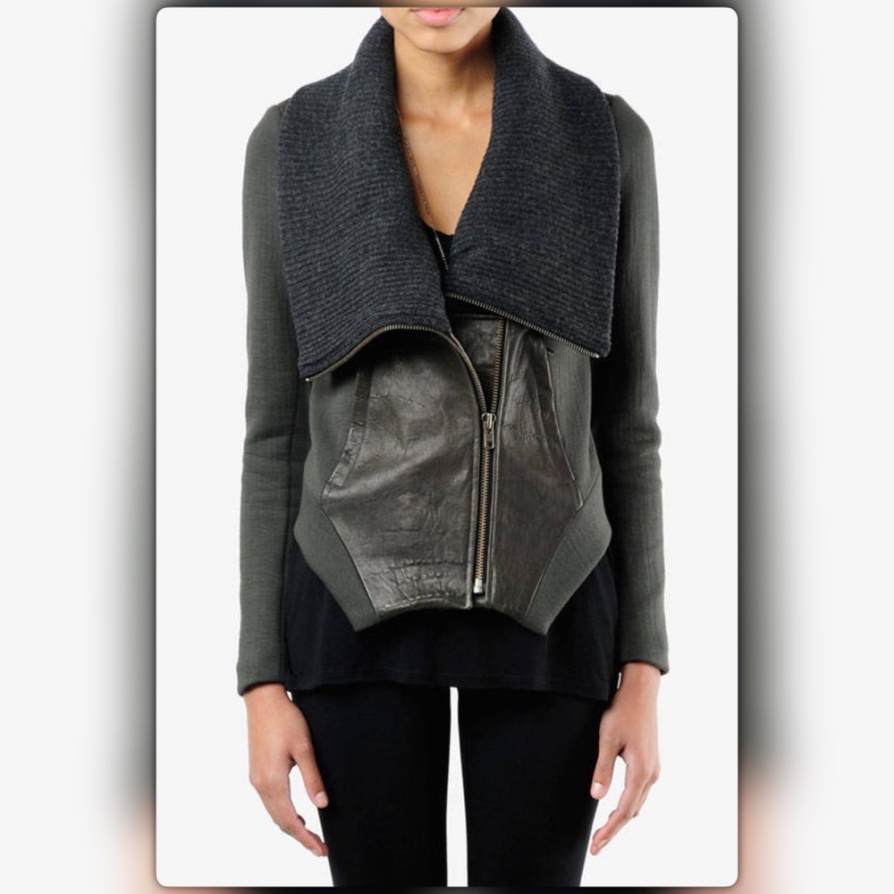 **SOLD** Helmut Lang Geo Leather Combo Jacket